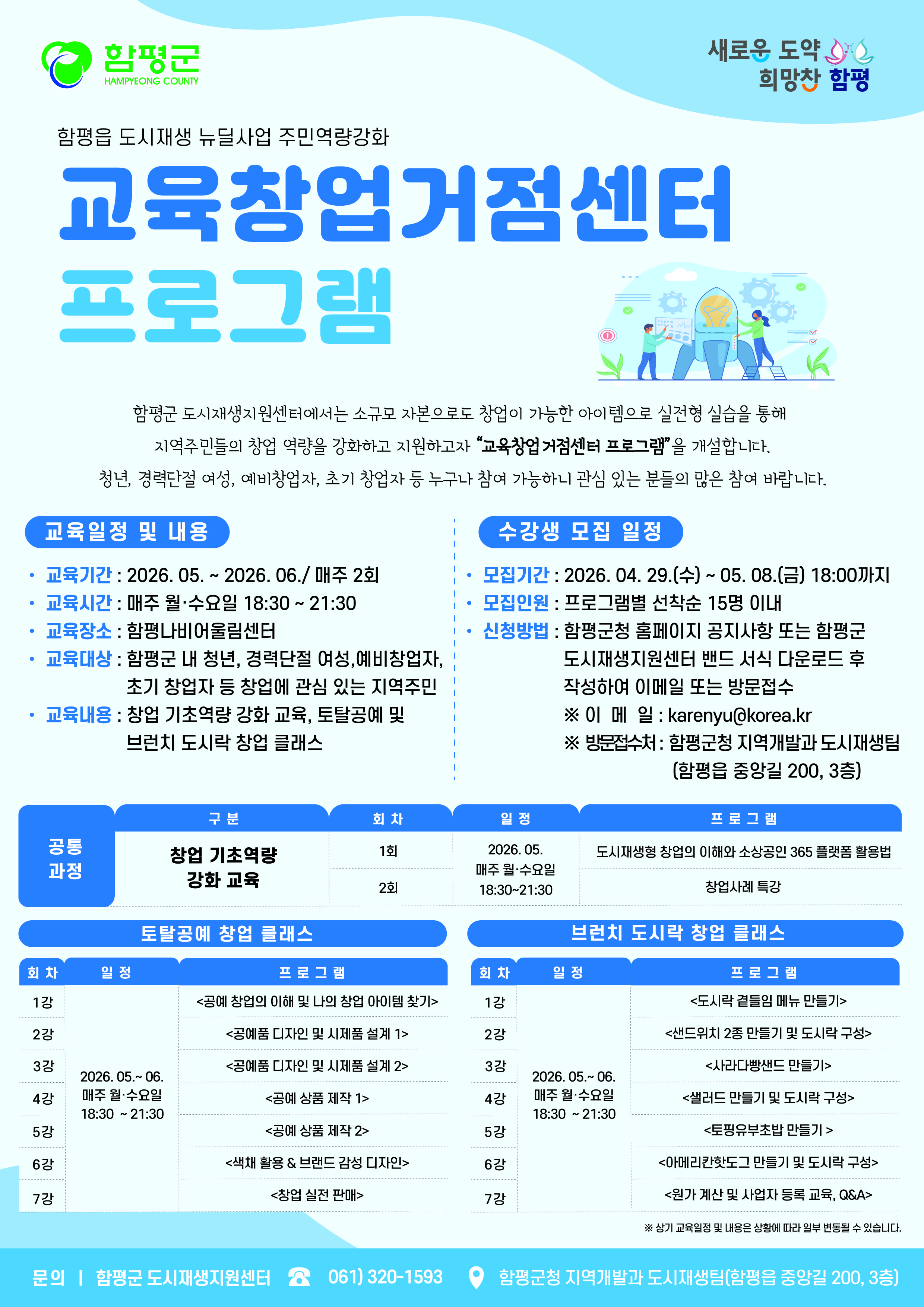 함평읍 도시재생 주민역량강화(교육창업거점센터) 교육생 모집