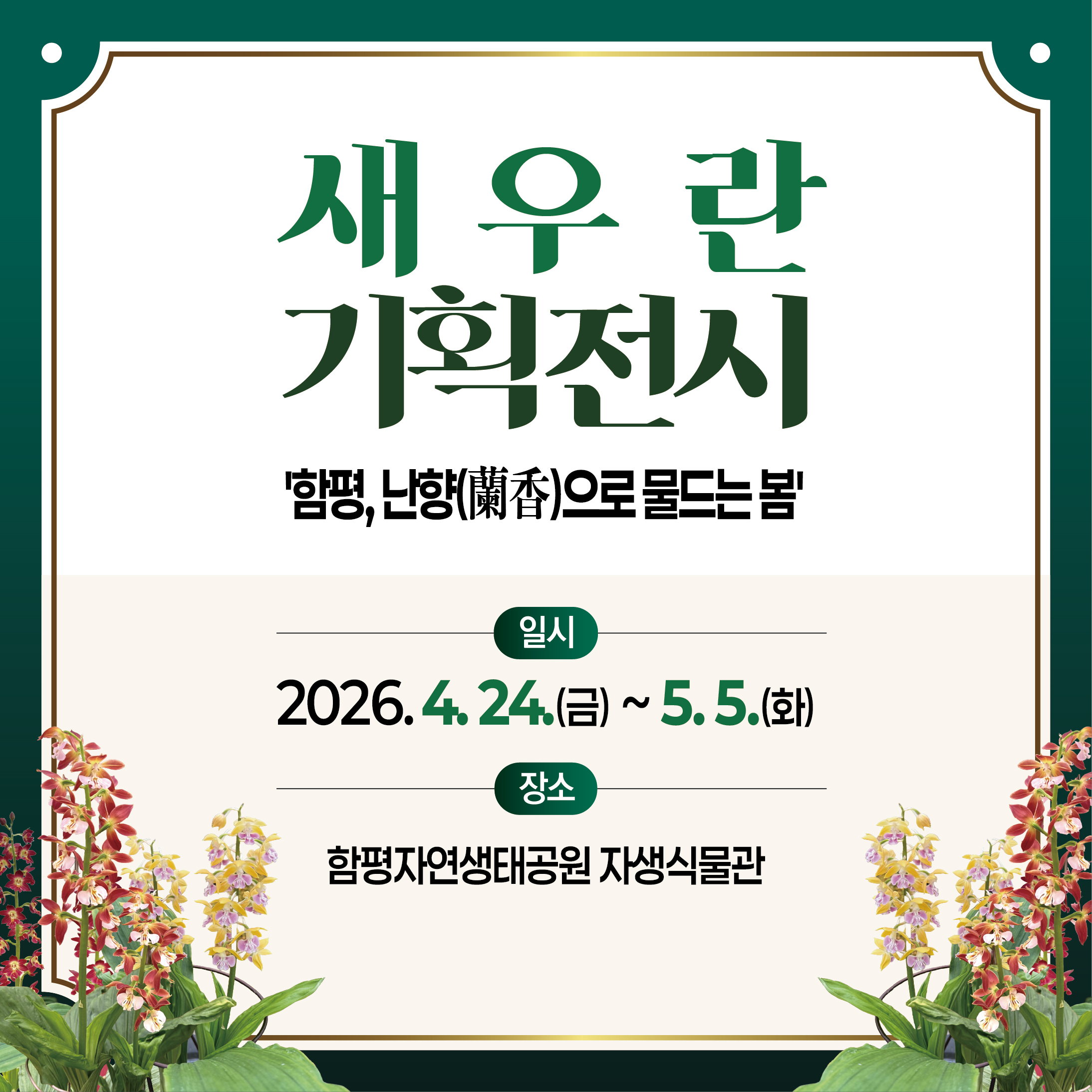「함평, 난향(蘭香)으로 물드는 봄」새우란 기획전시 개최
