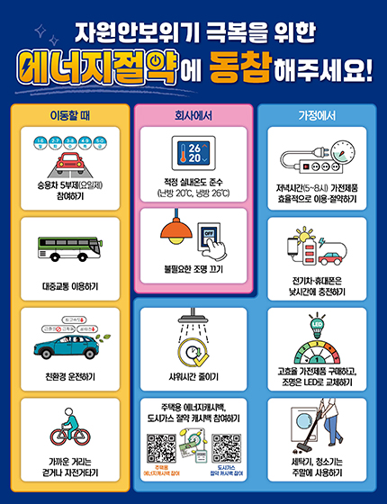 자원안보위기 극복을 위한 에너지절약에 동참해주세요!