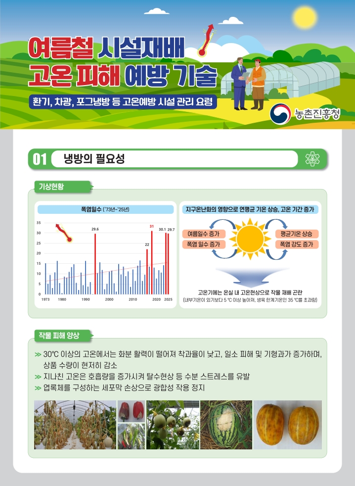 여름철 시설재배 고온 피해 예방 기술