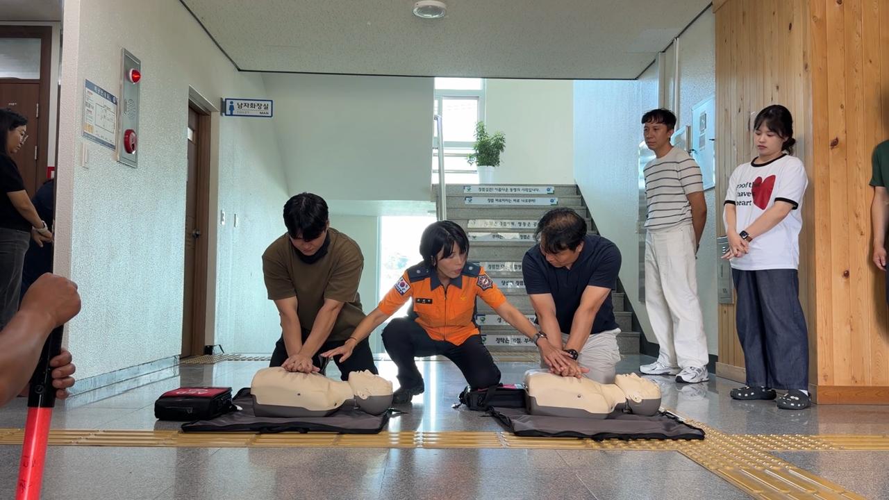 함평소방서와 합동소방훈련 현장