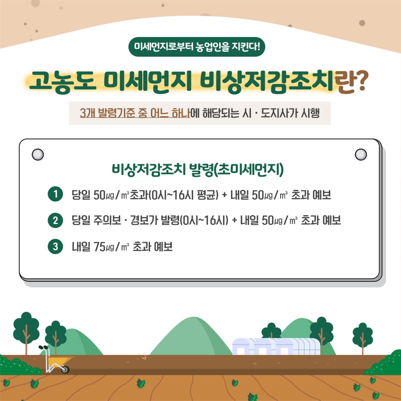 미세먼지로 부터 농업인을 지킨다!