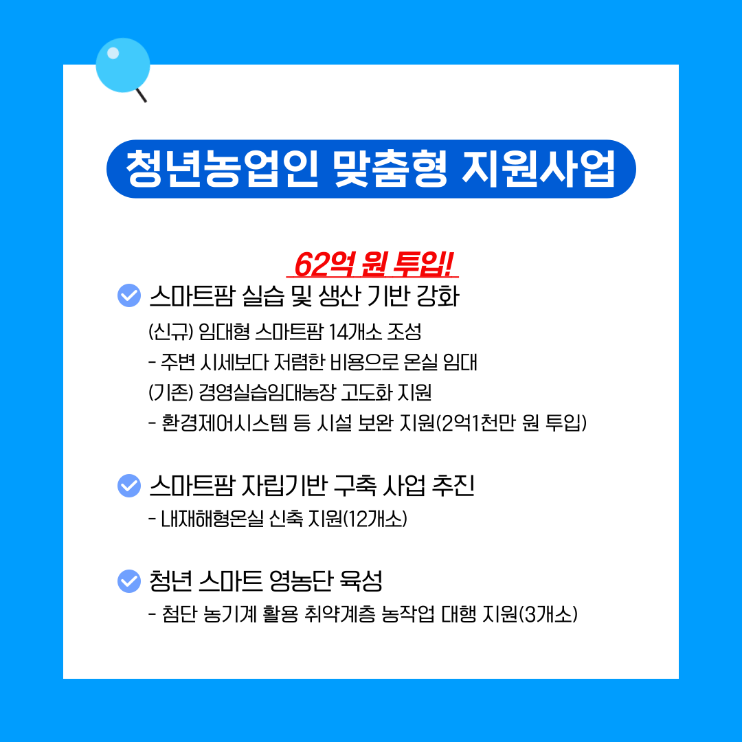 청년농업인 맞춤형 지원에 80억원