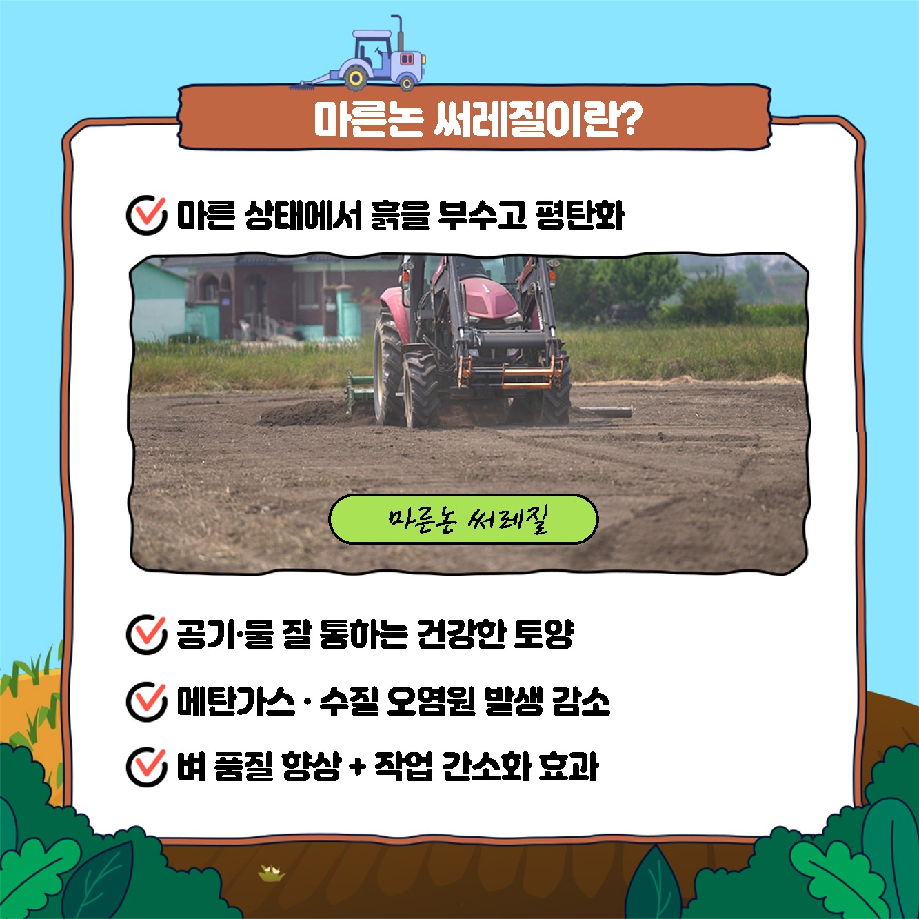 마른논 써레질 재배기술과 효과
