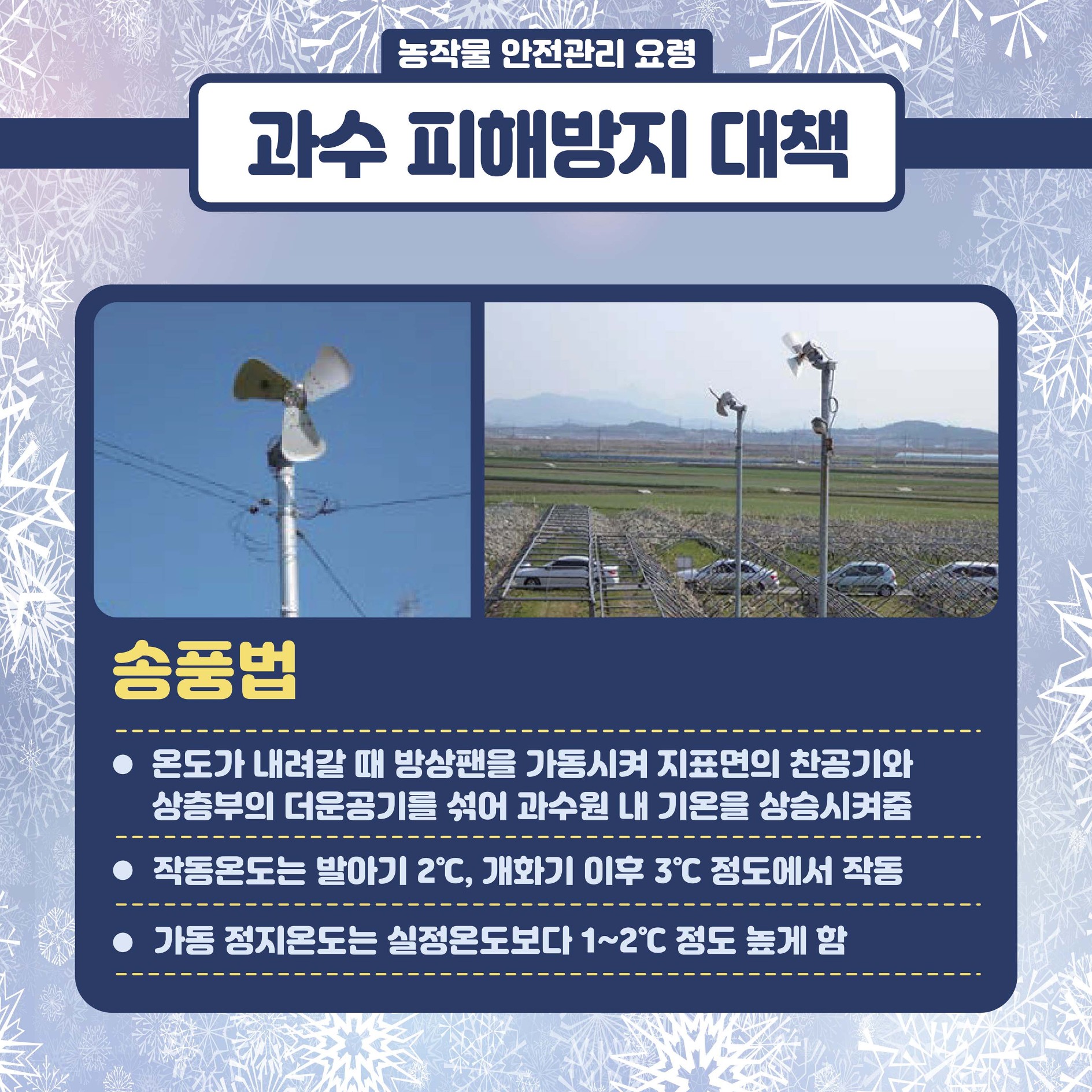 봄철 저온피해 예방 농작물 관리요령