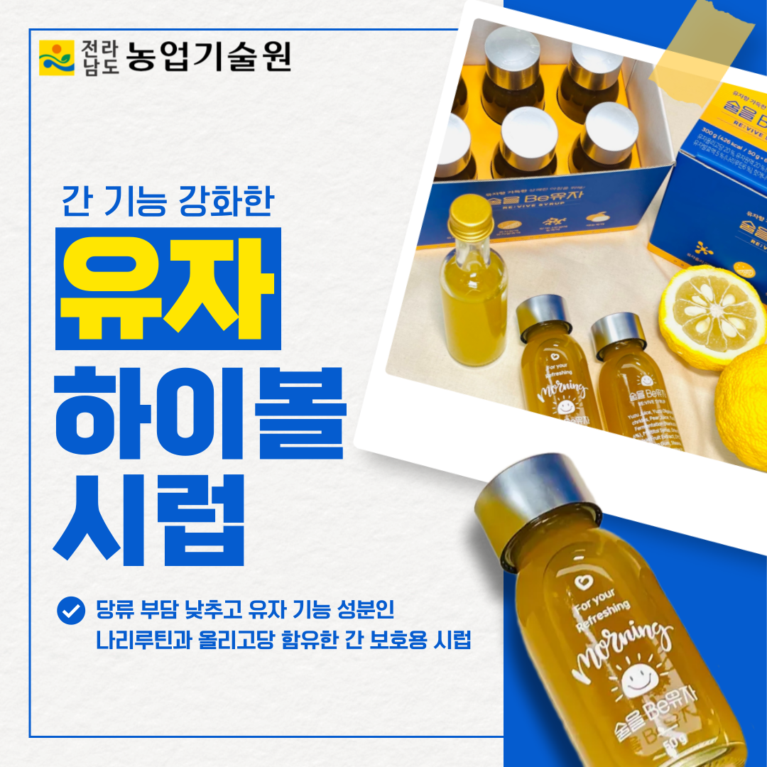 간 건강 기능 강화한 유자 하이볼 시럽 개발