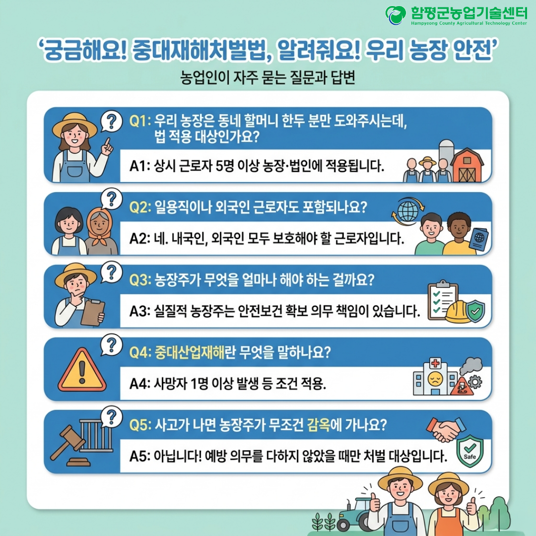 궁금해요! 우리농장 중대재해처벌법 안전 가이드
