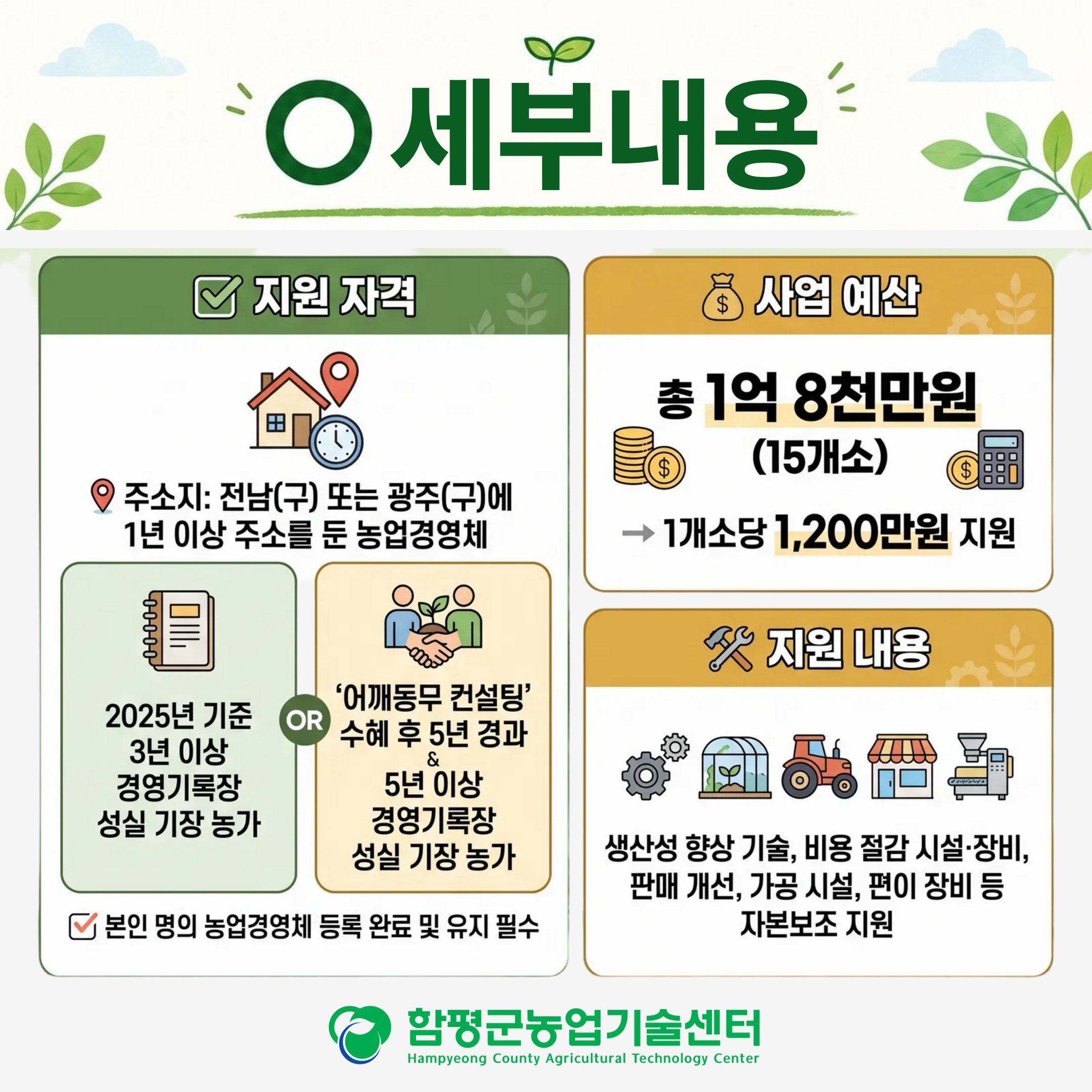 2027년 경영기록장 기장농가 경영개선 지원사업 공모 신청
