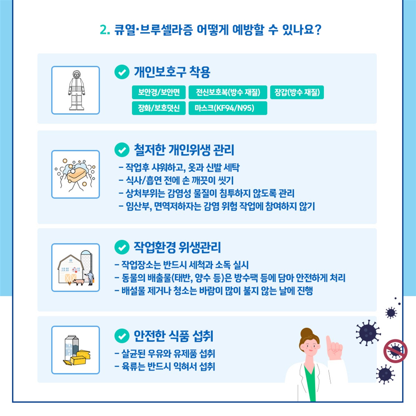 농업인을 위한 필수 건강 지침！ 인수공통감염병 예방