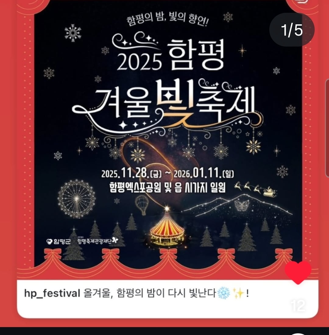 2025 함평 겨울 빛축제 2025.11.28.(금)~2025.1.11.(일)