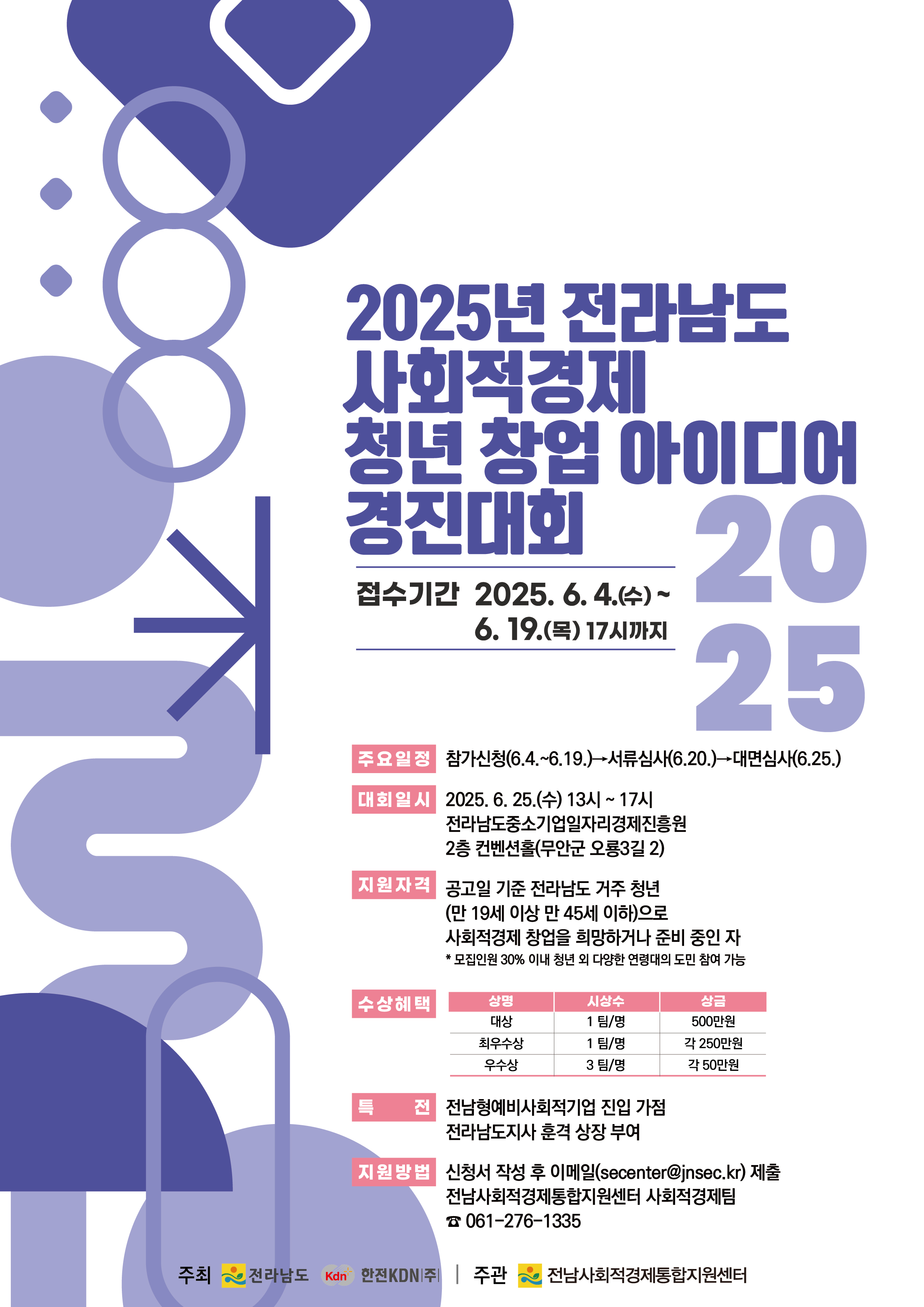 2025년 전라남도 사회적경제 청년 창업 아이디어 경진대회 안내