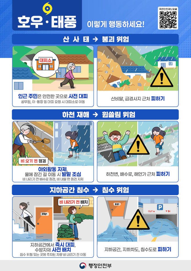 풍수해 대비 국민행동요령 알림
