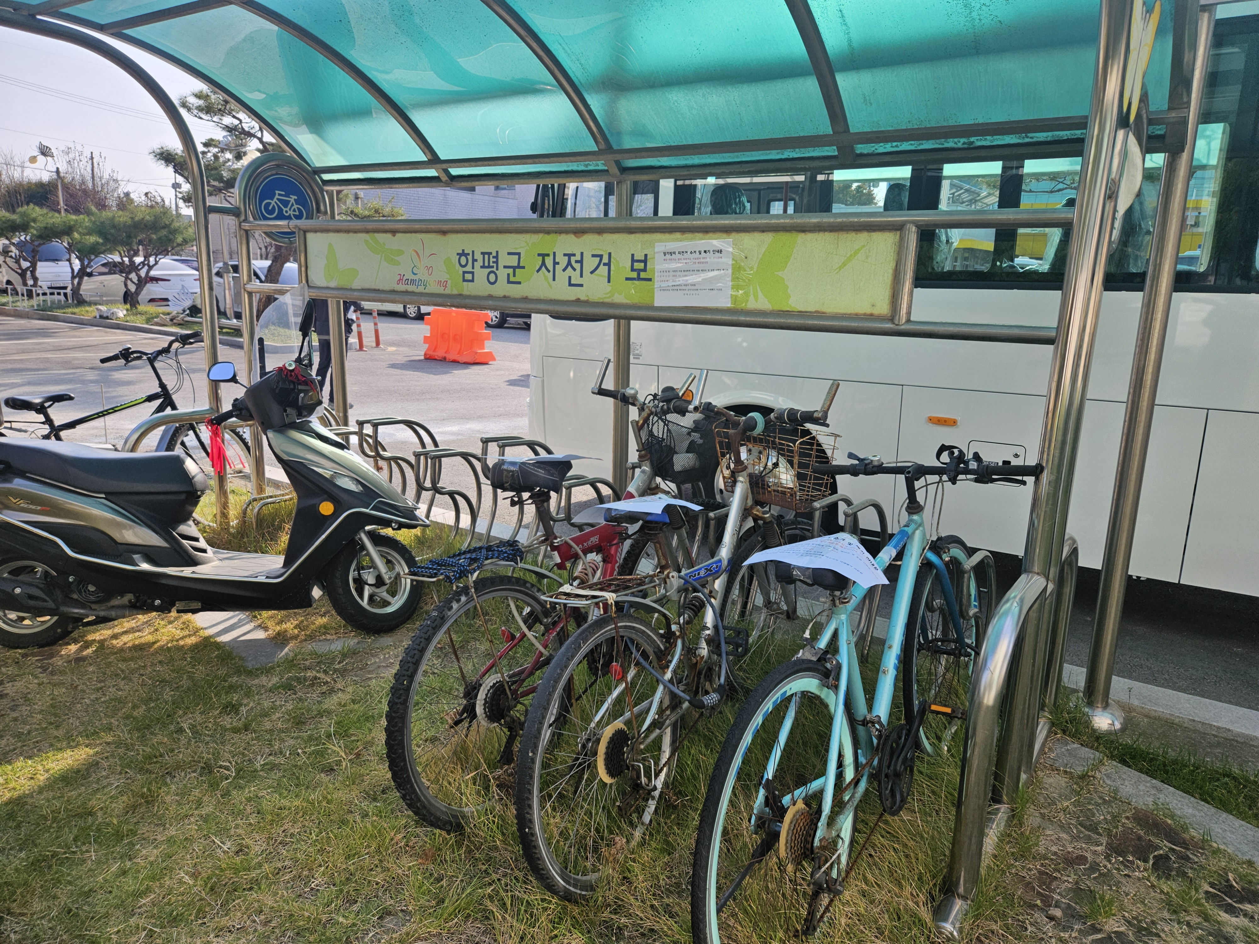 함평군 보건소 자전거거치대 장기방치자전거 수거 및 폐기 알림