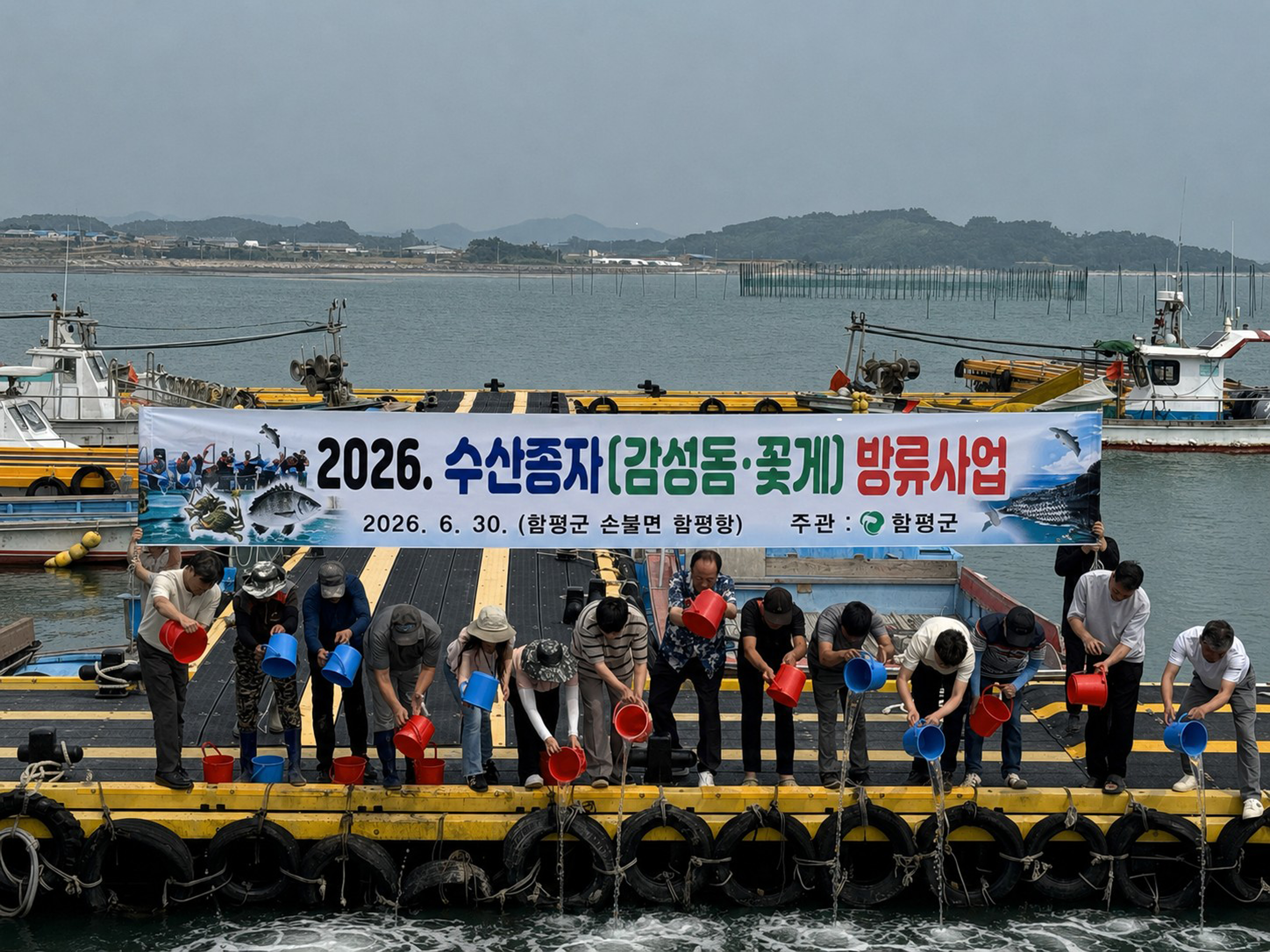 “해양 생태계 회복”…함평군, 연안에 감성돔‧꽃게 종자 33만 마리 방류