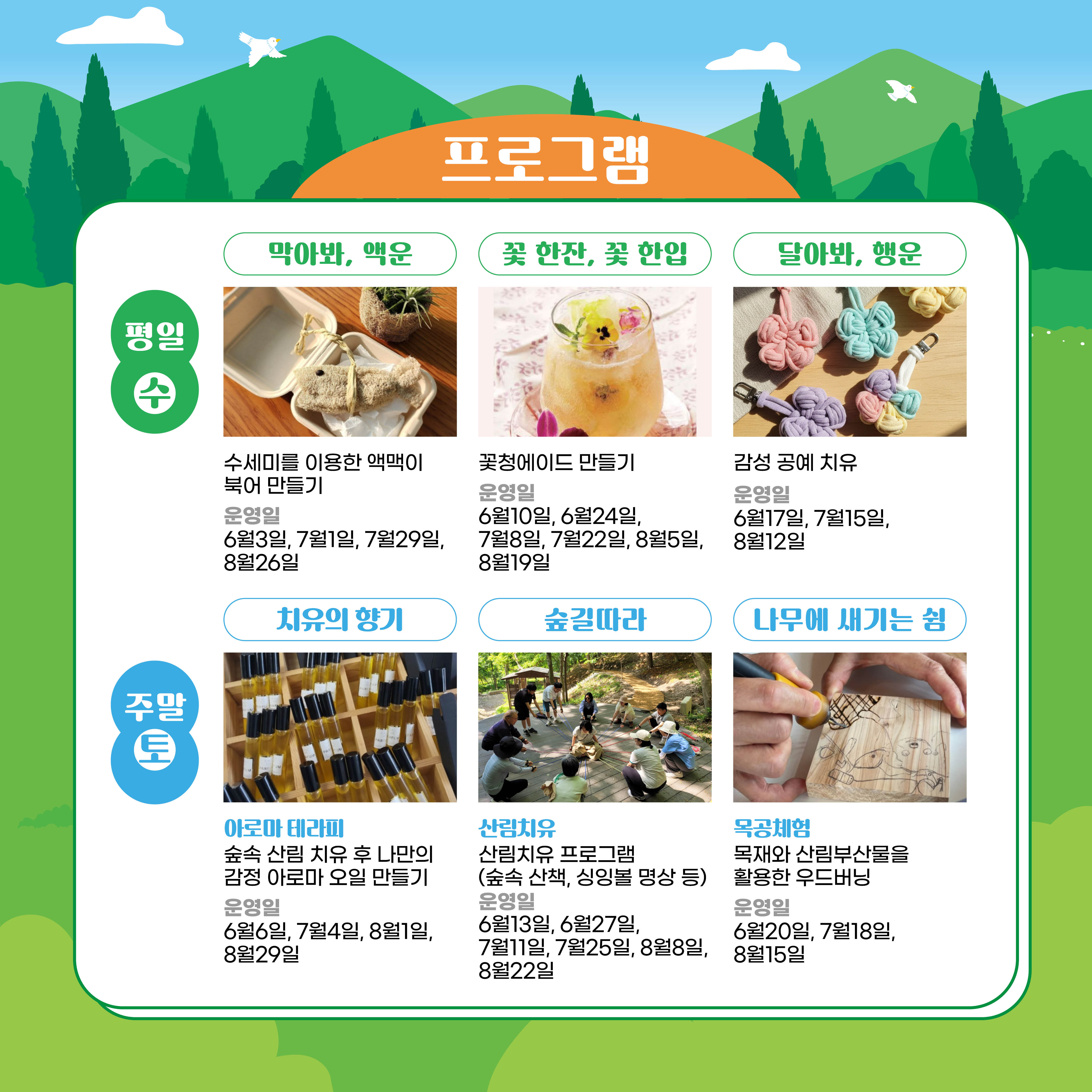 「 모악산 치유센터 여름맞이 치유프로그램」 참가자 모집